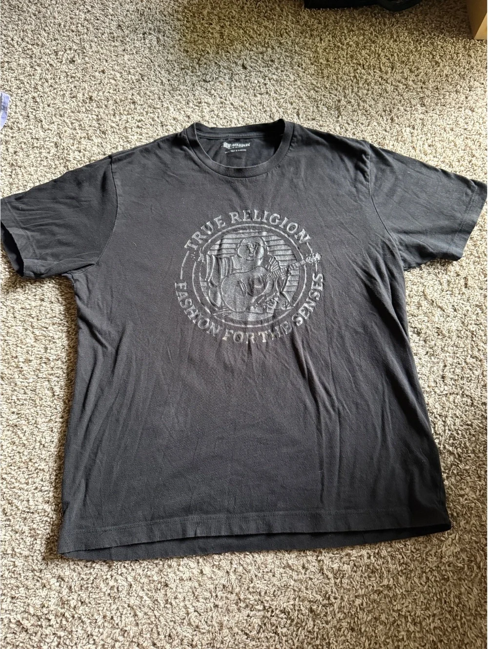 True Religion Black Graphic T-Shirt Large